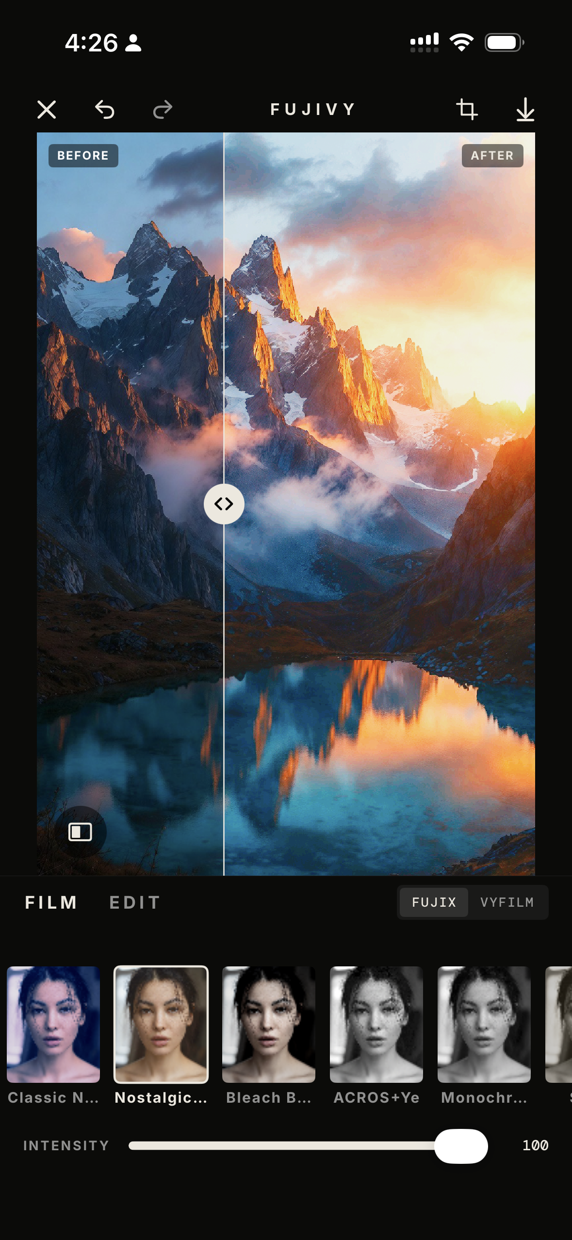 FujiVy — Nostalgic Neg on landscape photo